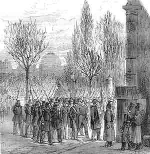 Les repr�sentants conduits � la caserne du quai d'Orsay - 2 décembre 1851.