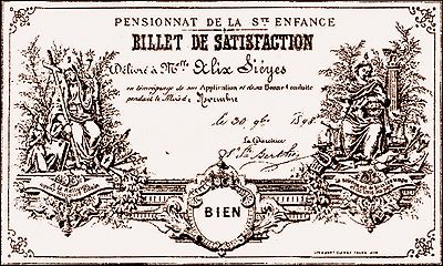  Billet de satisfaction 