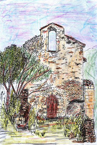  Saint Roch, dessin aux crayons de couleur 