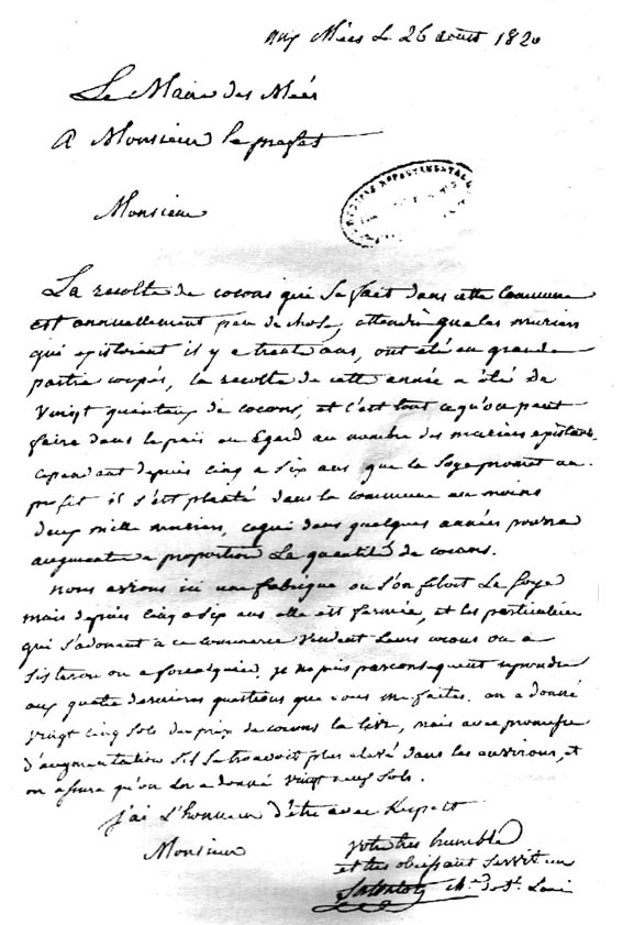  Lettre du Maire des Mées 